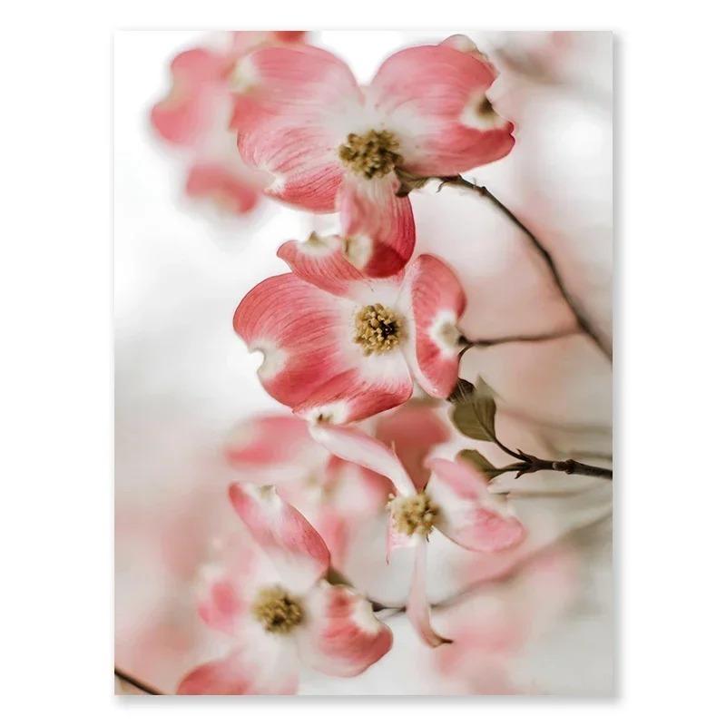 Boho Bunny And Flowers Decorative Easter Print Wall Art Poster Warm Modern Gallery Wall Living Room Decorative Canvas Painting