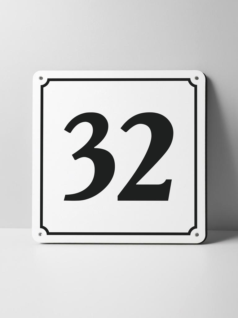 Metal Sign Black House Number On White Background Outdoor Wall Art Decor