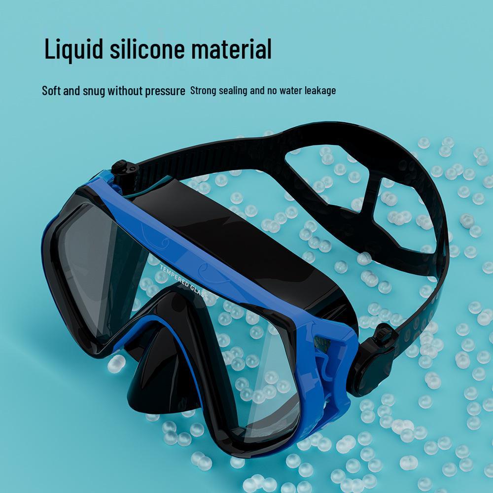 Zestaw do nurkowania z fajką suchą Two Treasures: Gogle z dużą ramką z maską do nurkowania i sprzętem pływackim z płynnego silikonu