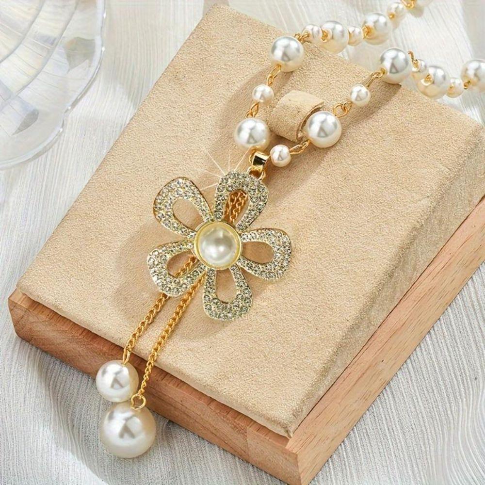 1Pcs Vintage Pearl Chain Elegant Temperament Sweater Chain Women's Jewelry Accessories