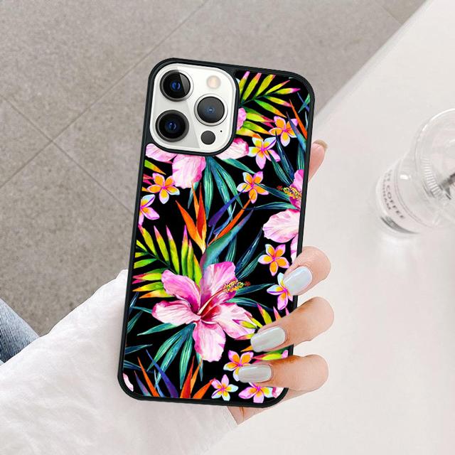 Retro Tropical Floral Flowers Cover For iPhone 17 Air 15 16 14 13 12 Pro Max 11 Pro Max Plus Phone Case Coque