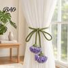 Fashionable Curtain Straps Flower Tiebacks, Handmade Boho Holder Tie Elegant Accessories Backs, Decorative Rope Ties for Bedroom, Window, Drapery