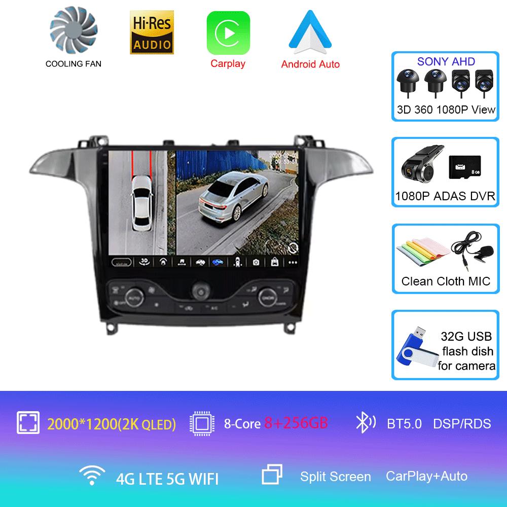 Android 14 Video Player For Ford S Max S-MAX 2006 - 2015 For Ford Galaxy 2014 Car Radio Car Multimedia GPS Radio Navigation DVD