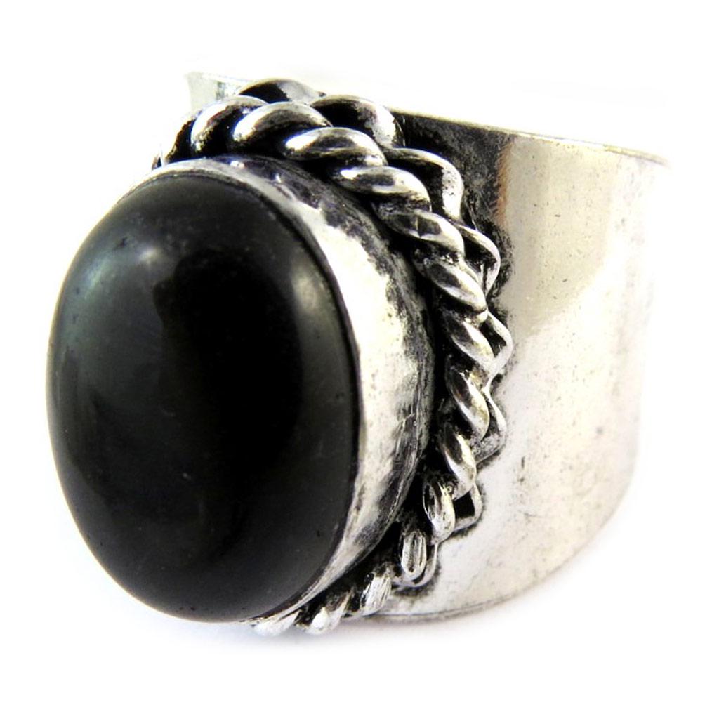 Les Trésors De Lily [N8124] - Inel Creator 'Navajos' negru argintiu