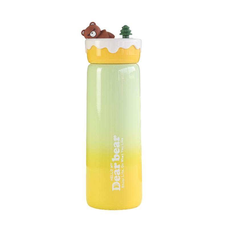 

Cute Lazy Bear 304 Stainless Steel Insulated Cup Large Capacity Bouncing Cup With Straw 440ML