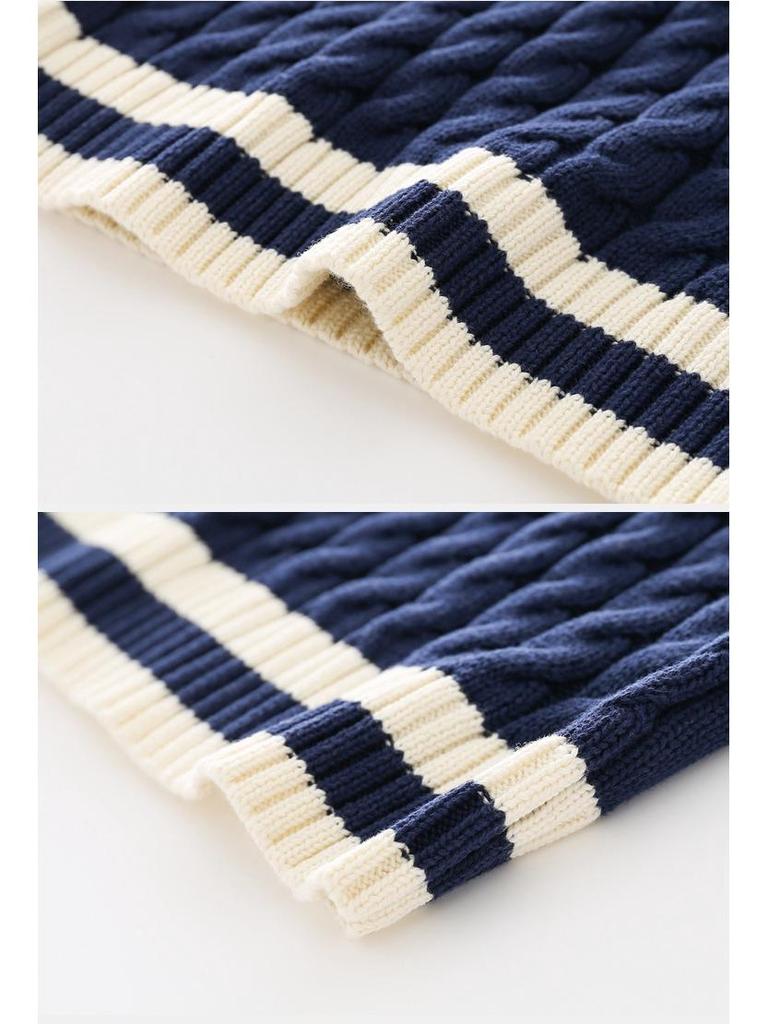 Chłopięcy dzianinowy top bez rękawów sweter - Kolekcja wiosna/jesień 2025 dla dzieci