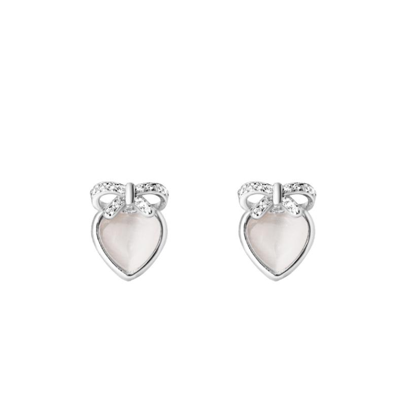 Bow Love Earrings Are Small and Exquisite, Light Luxury High-end Earrings Are Simple and Niche