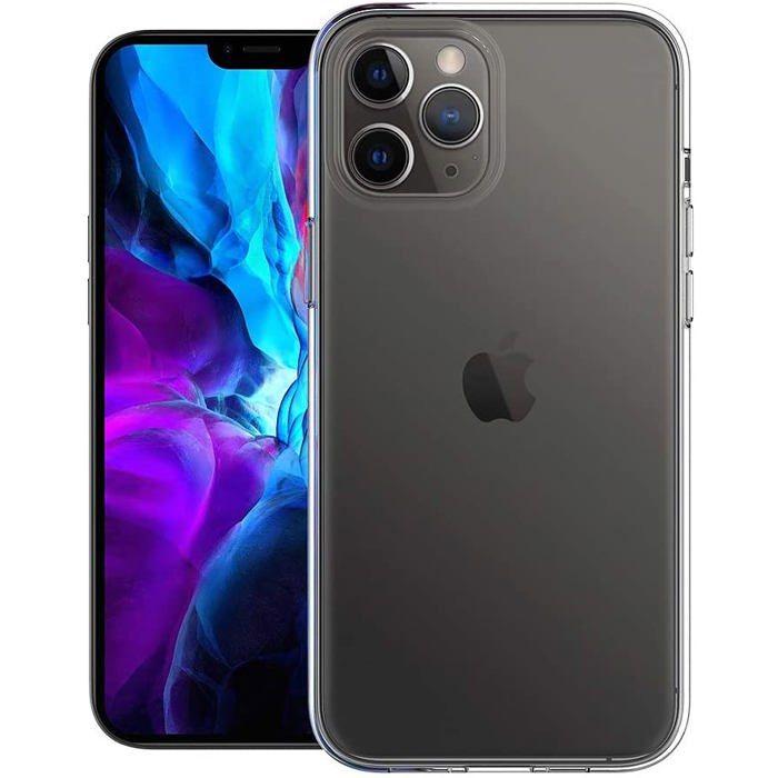 Case and Neck Strap for iPhone 13 PRO MAX - Transparent Soft TPU Adjustable Black Cord Phonillico®