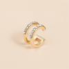 3 Pieces Elegant Rhinestones Ear Clip U Shape Designs Pearls Accented Alloy Jewelry for Daily Occasions Multicolor