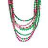 Light Luxury Jewelry Design Pink And Green Tone Natural Stone Beaded Necklace Exquisite Stacking Collarbone Chain 742