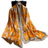 Real shot scarf cotton and linen elegant flower shawl autumn and winter new women's yarn wind sweet