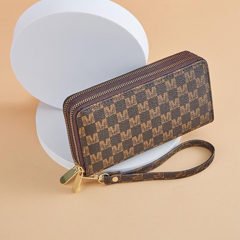 Women's Large Capacity Plaid Double Zipper Clutch with Multi-Card Slots (2025 Design)