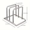 1pc Space-Saving Stainless Steel Pot Lid and Cutting Board Organizer Combo - Heavy-Duty Countertop Rack, Kitchen Organizer