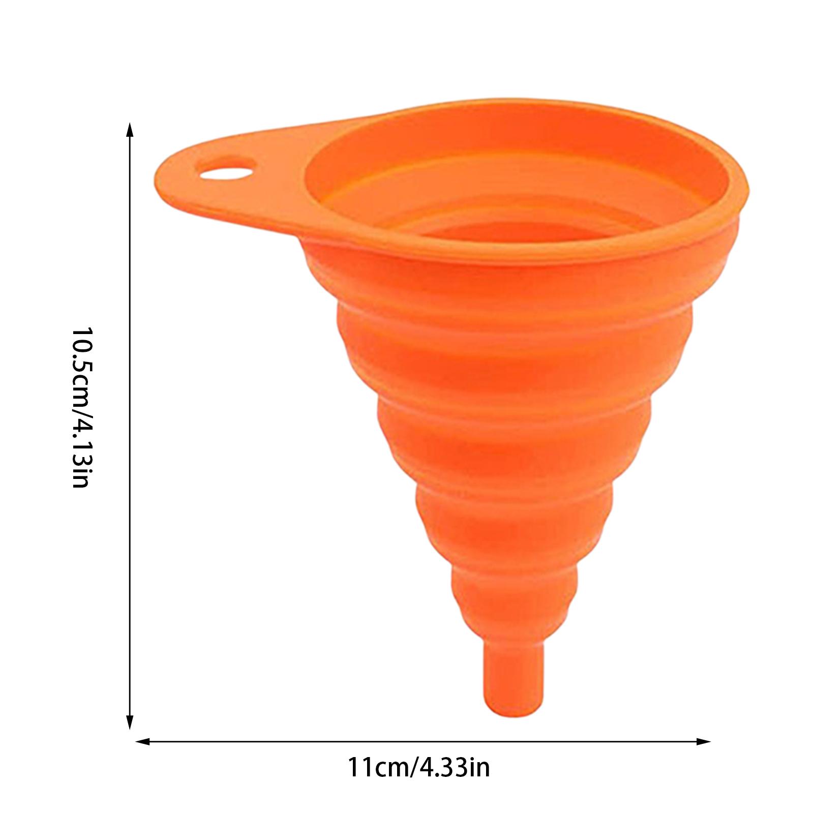

Kitchen Funnel Foldable Funnel Silicone Funnels Portable Funnels For Fuel Beer Oil Filling Bottles Pot Funnel Kitchen Tools помаранчевий