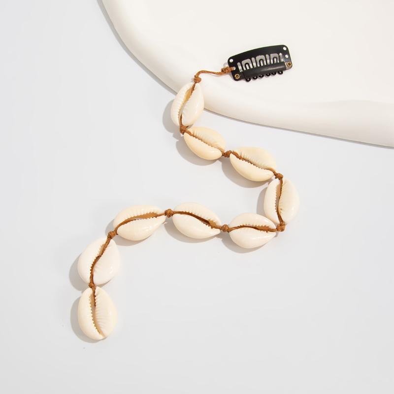 Festival Hair Extension Shell Bead Strands Waterproof Coating Boho Mermaid Core Dreadlock Jewelry For Braids