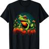 Frog Forest Motif Colorful Artwork Toad Animal Art Nature T-Shirt
