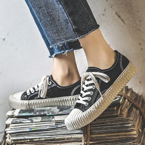 Fashion Women's Vulcanized Casual Sneakers Low Cut Student Fashion Ins Trendy Flat Canvas Shoes All Season Versatile