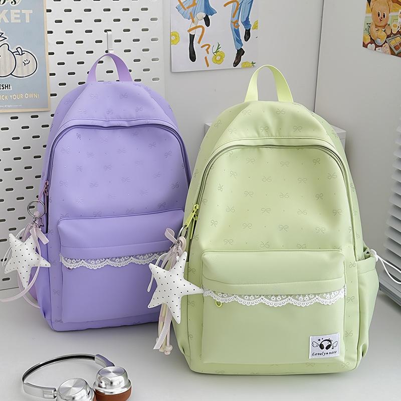 Schoolbag new student schoolbag simple and cute solid color backpack ins gentle wind backpack high value lightweight leisure bag