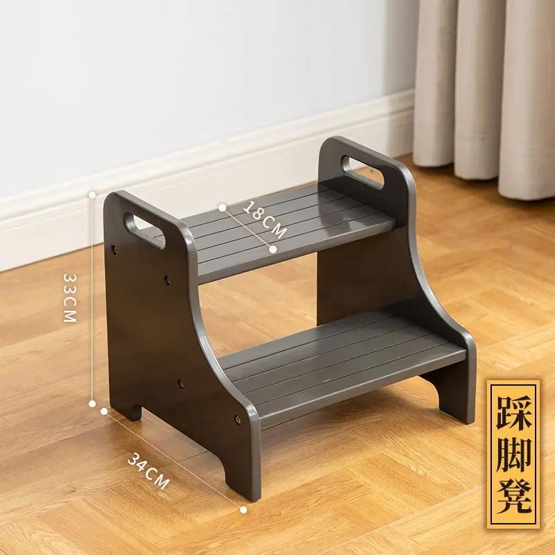 Krok drugi Stołek na podnóżku Schody z litego drewna Stopnie do mycia stóp Stopnie Nogi stołka Drabina do pralki Kuchnia