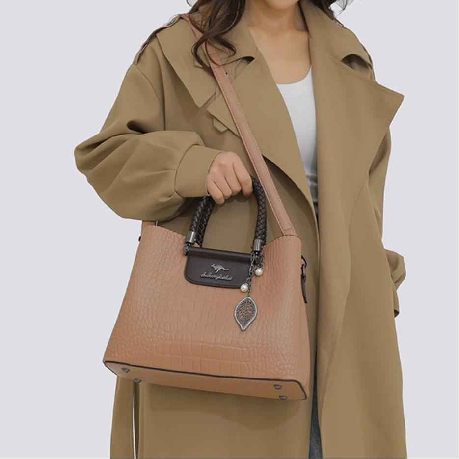 Genuine Fashion 3 Layers Luxury Handbags Women Bags Designer High Quality Leather Crossbody Bags for Women 2026 Shoulder Bag