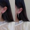 Heart-shape Drop Dangle Earrings Aesthetic Metal Ear Buckles Cherry Zircon Bear Rabbit Tassel Earring Asymmetry Jewelry