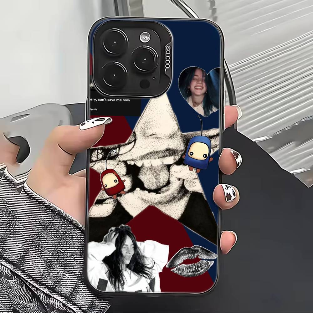 Musician Billie E-Eilish Phone Case For iPhone 17,16,15,14,13,12,11 Plus,Pro Max,XS,Colorful Silver Phone Case Funda Cover