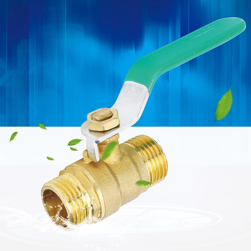 3Pcs Ball Valve Dual Male 12in Thread Switch Water Pipe Tube Thickened Brass Shut Off Valve