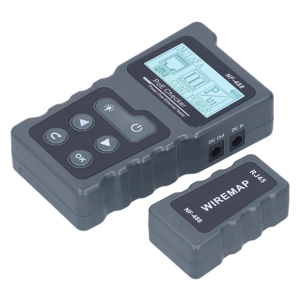 NF‑488 LCD Ethernet POE Tester Automatic Identification POE Detector Checker Camera Powered Cable Po