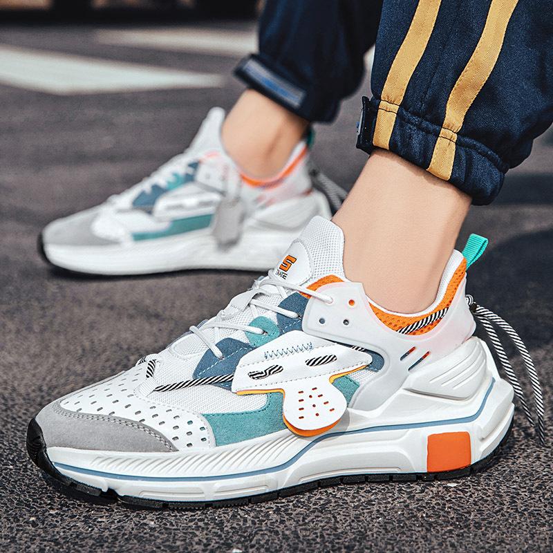 Casual shoes men's 2025 autumn new splicing dad shoes Korean version of fashion trend versatile breathable catwalk shoes