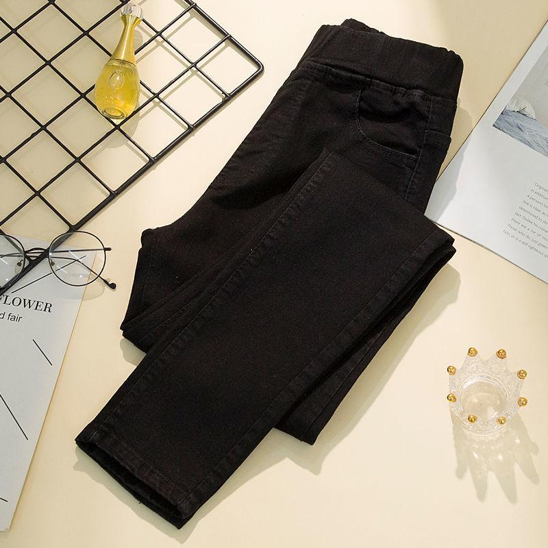 

Жіночі джинси з високою талією стрейч Джинси великого розміру стрейч слім 5XL чорний