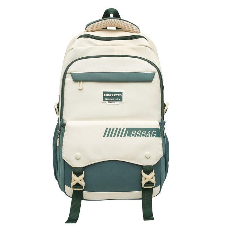 Schoolbag Korean Version Large-capacity Campus Simple Contrasting Color Versatile Schoolbag College Student Junior High School Student Backpack