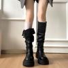 Mode Herbst Winter Plateau Dicke Sohle Damen Kniehohe Stiefel Schuhe Damen Elegant Gürtelschnalle Ritter Stiefeletten