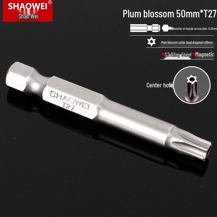 Magnetic 50mm Star Screwdriver & Hex Bit Set for Electric Drills