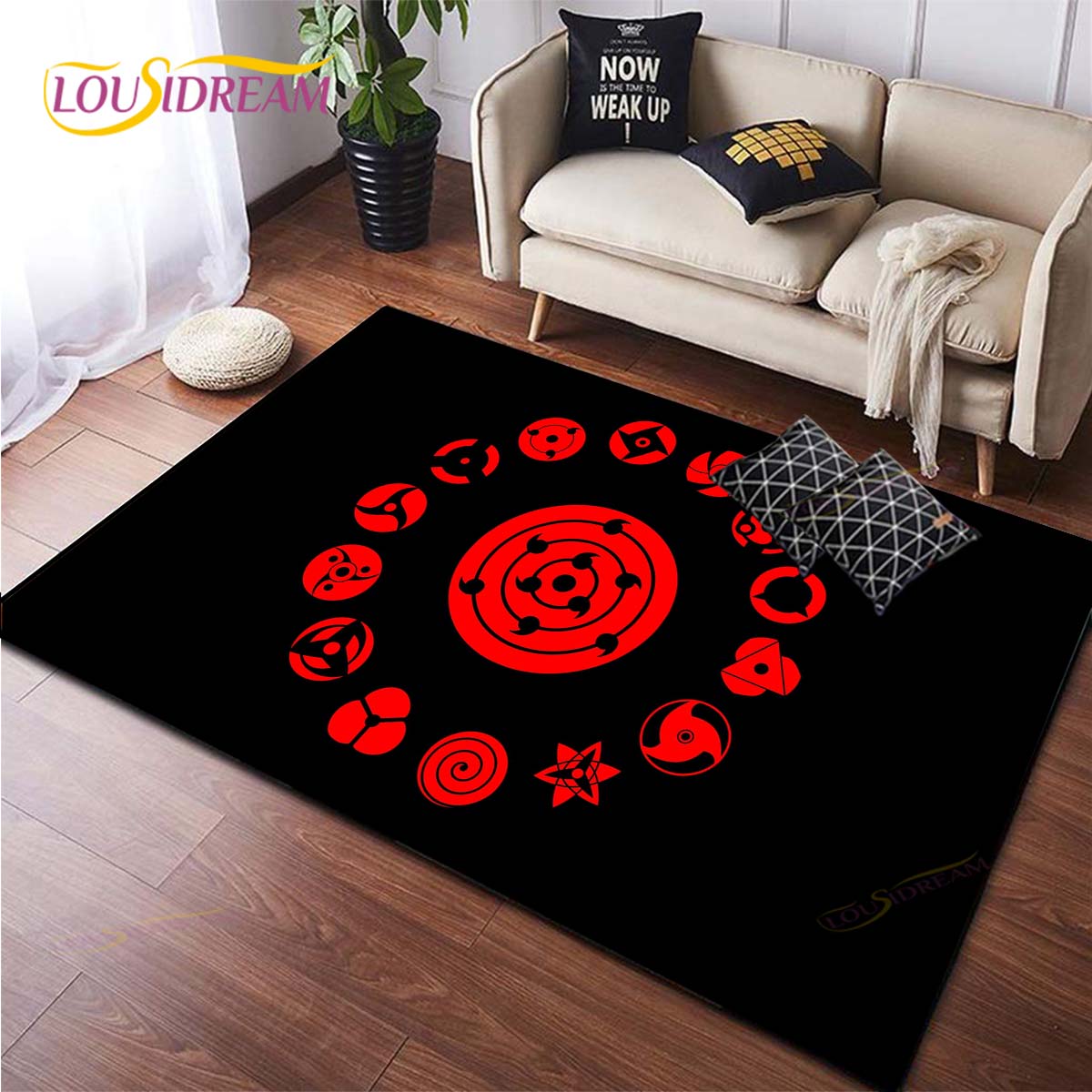 

Аніме Наруто Килим Дитячі килими Килимки для вітальні Чайний столик Килимок для спальні Килимки для підлоги, які можна мити Килимок для домашньої кімнати Килимок з динозавром 60cm x 90cm