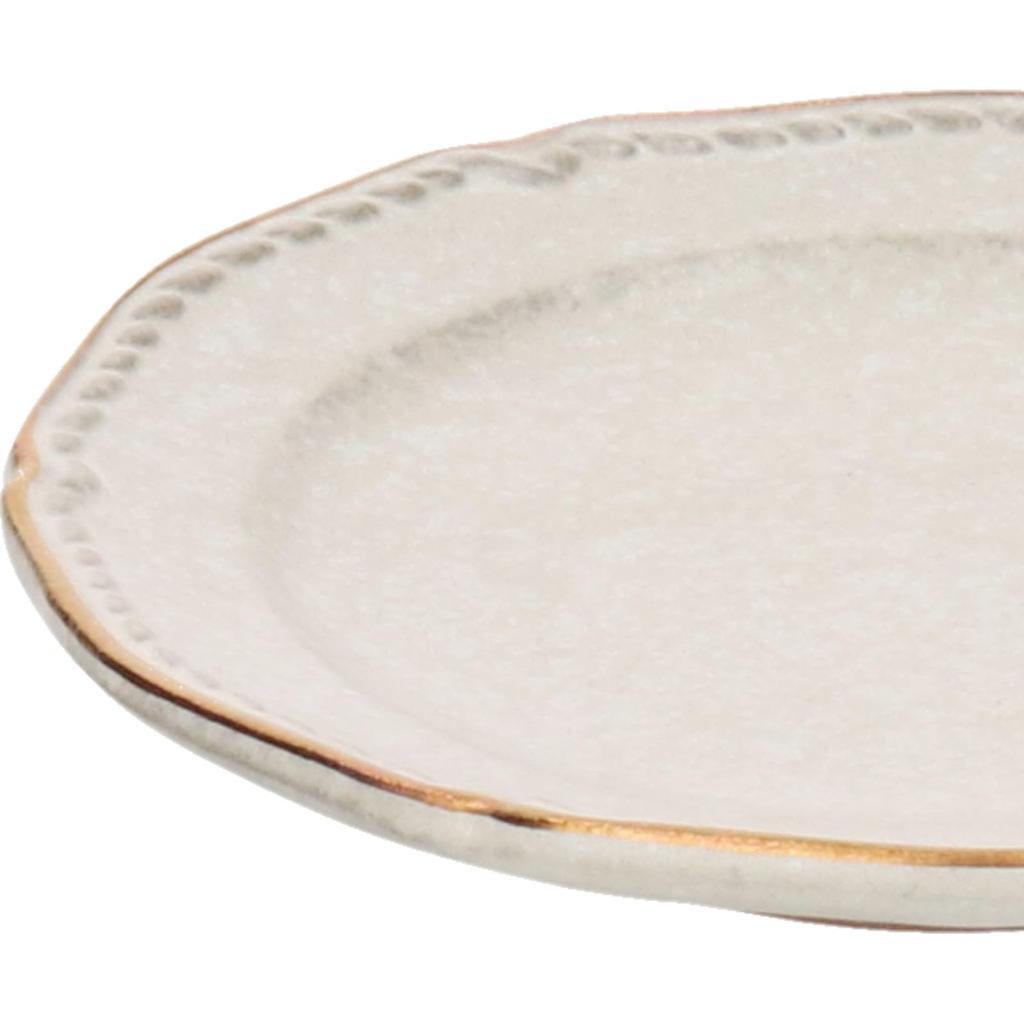 Aito Seisakusho [Stitch Sitch] Plate Small Plate Approx. 12cm Ivory White Mino Ware Made In Japan 111133
