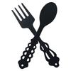 Hanging Black Metal Fork Spoon Wall Decor Metal Spoon Shaped Big Black Kitchen Sign Spoon Shaped Wall Hanging Home