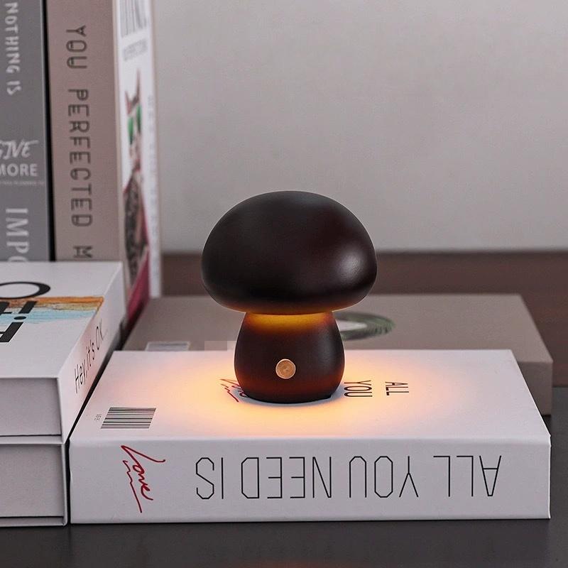 LED Mushroom light, night light with touch sensor, Dimmable bedside light with USB charging desk light for home decoration light