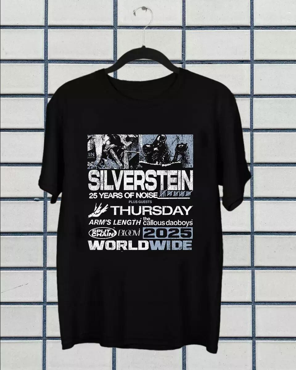 Silverstein Band 25 years Of Noise Tour 2026 T Shirt Full Size S-5XL S