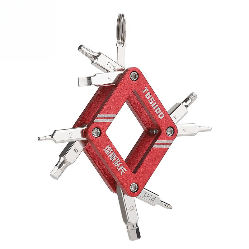 

Mini Bicycle Repair Tool Multifunctional Combination Bike Repair Tool красный