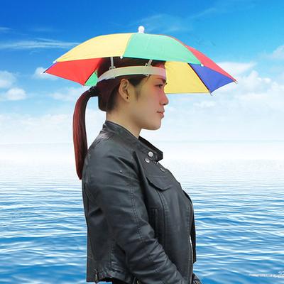 1 Stück Regenschutz Kopfbedeckung Schirmmütze Kopfschirm mit Gummiband Wasserdichter Sonnenschutzhut Schirm für Camping Wandern