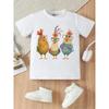 Mädchen Rundhals-T-Shirt, Süsses Kleines Küken Lustiger Grafikdruck