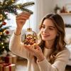3D Winter Scene Baubles Glowing Christmas Story Ornament, Light-Up Ball Hanging Decor with Warm LED Light, Festive Indoor Home Decorations Mini