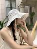Cute Love Lace-up Bucket Hat Women's Summer Thin Breathable Big Brim Sunscreen Basin Hat Shows Small Face