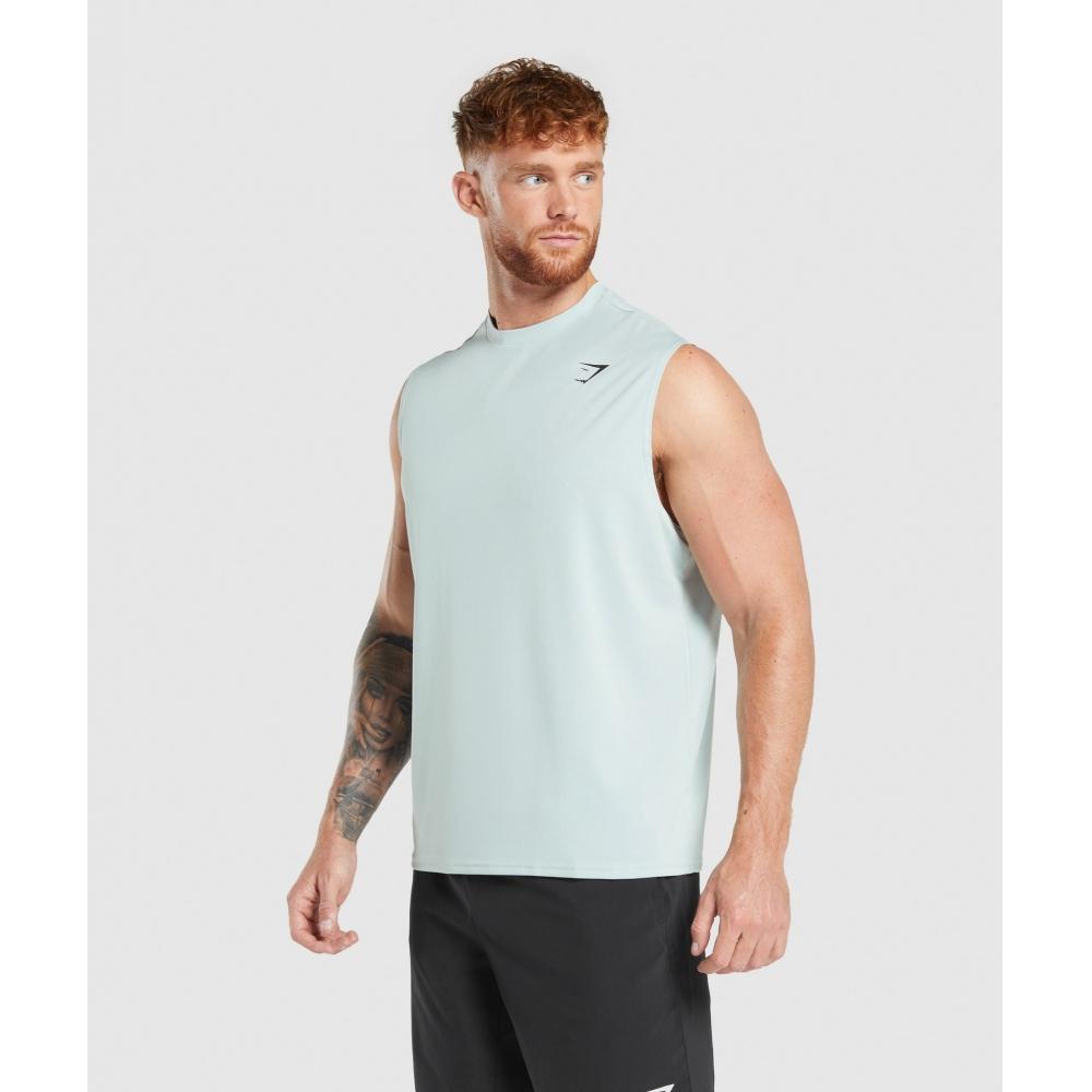 Gymshark Oversized Performance Tank Cool Blue A6a5u Ucvd