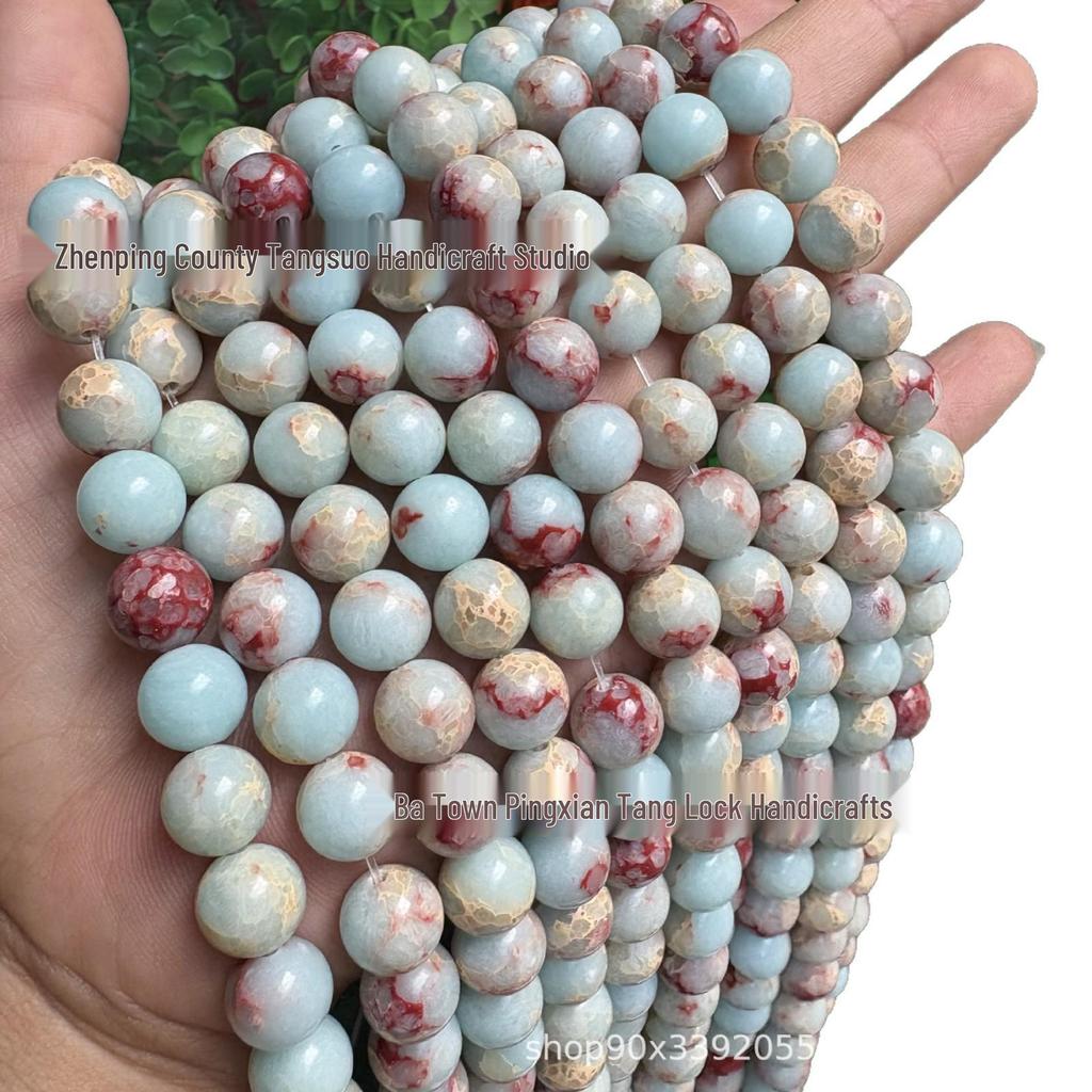 8mm Purple-Blue Bicolor Emperor Stone Beads Bracelet
