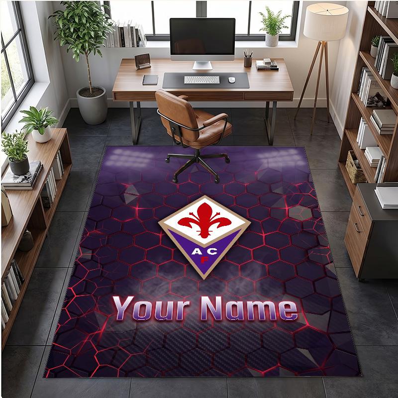 Crystal Velvet Rug Fiorentina FC Print Custom Name Text Floor Mat Home Decor