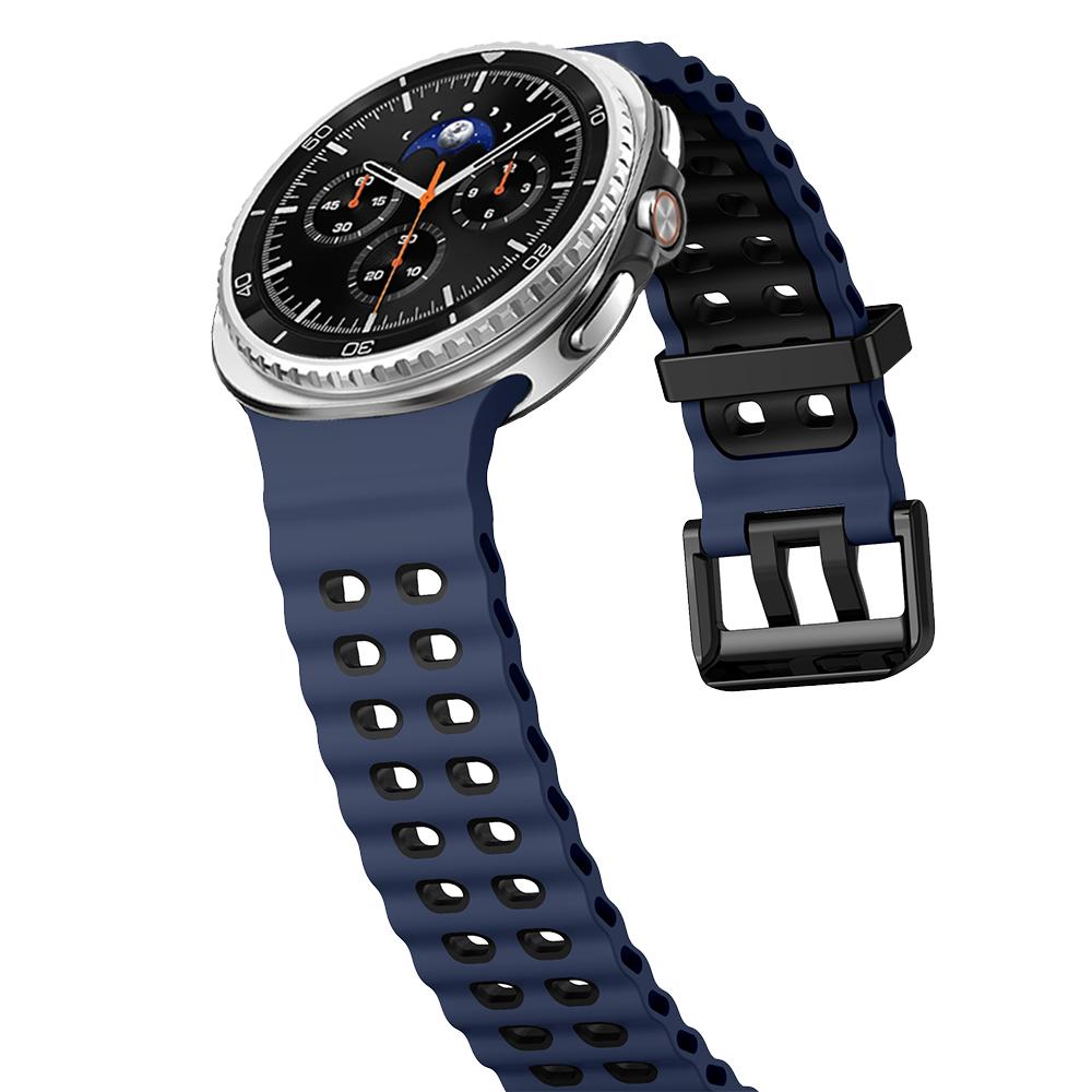 Sport-Silikonband für Samsung Galaxy Watch 8 classic 46mm Zweifarbiges Marineblaues Armband Riemen Galaxy Watch 8 40mm 44mm Armband