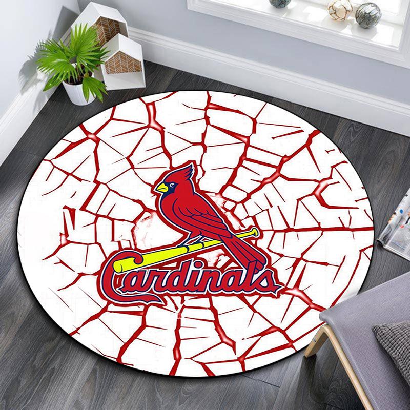 St.Louis Cardinals Round Area Rug,Carpet Rug for Living Room Bedroom Sofa Playroom Decor,Non-slip Floor Mat
