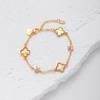 Clover Bracelet Color Preserved Gold Silver Inlaid Zircon Bracelet