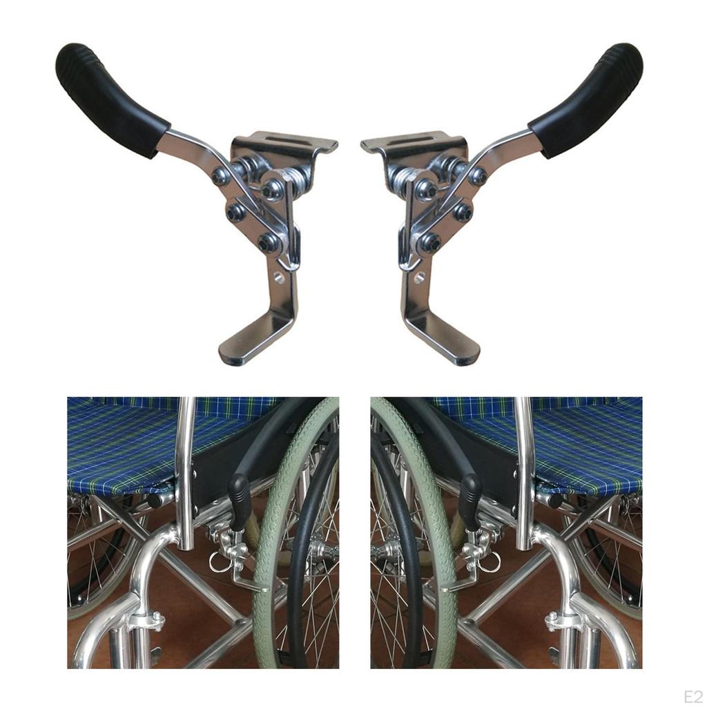 Wheelchair Hand Brake Stable Wheels Lock Part Durable for Protection